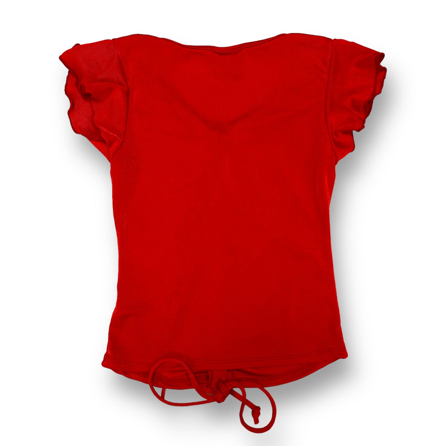 Olivia Rae Women's Size XS Red Shirt Flutter Sleeve Cinched Stretchy Blouse