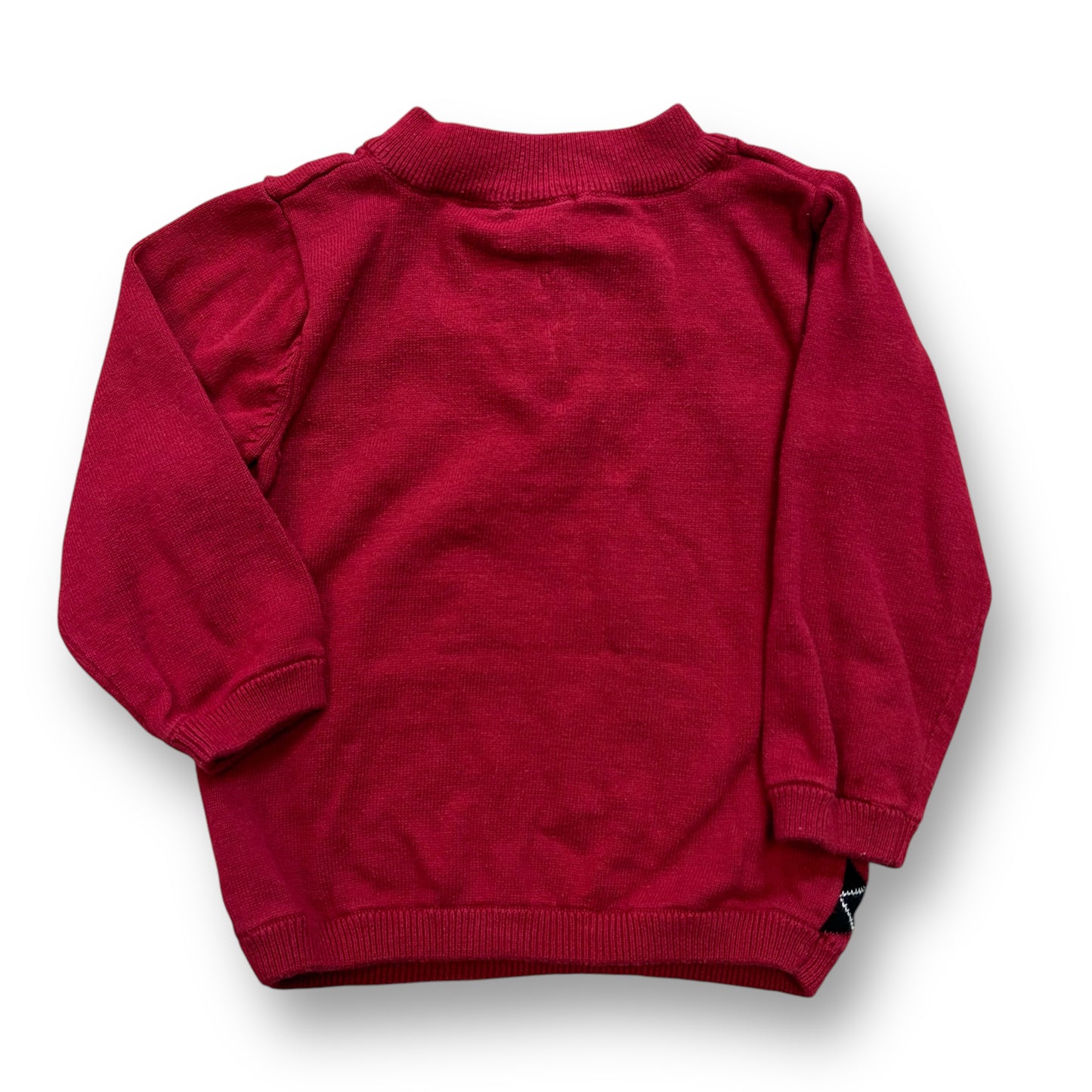 Cuddle Bear Baby Boy Size 12 Months Red Sweater Quarter Zip Knit Pullover