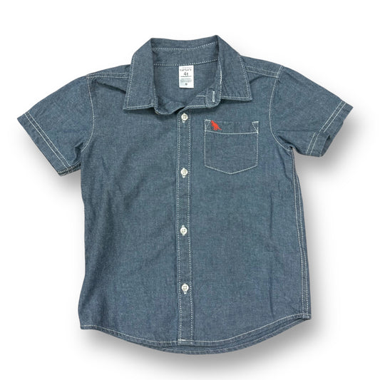 Carter's Boys Size 4T Denim Button Down Short Sleeve Shirt
