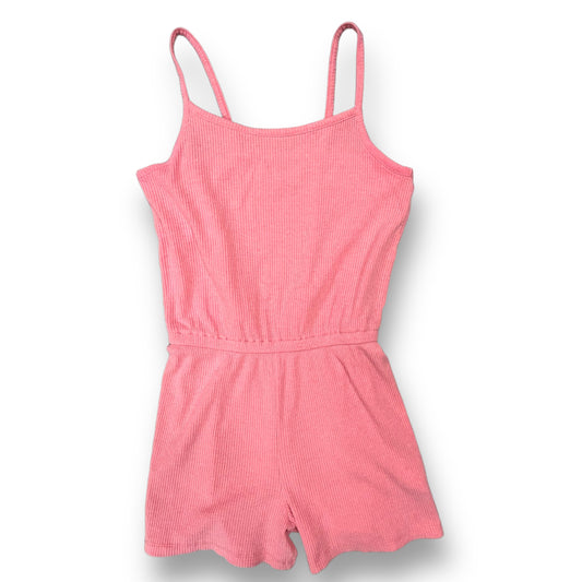 Old Navy Youth Girls Size 10/12 One Piece Ribbed Spaghetti Strap Peach Romper
