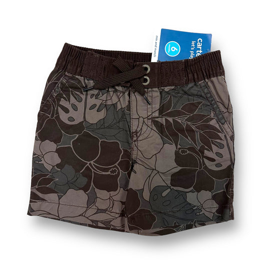 NEW! Carter's Baby Boy Bottoms Size 6 Months Brown Tropical Pull-On Shorts