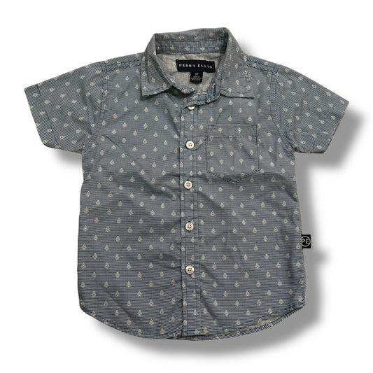 Perry Ellis Boys Size 3T Button Up Collared Dress Shirt