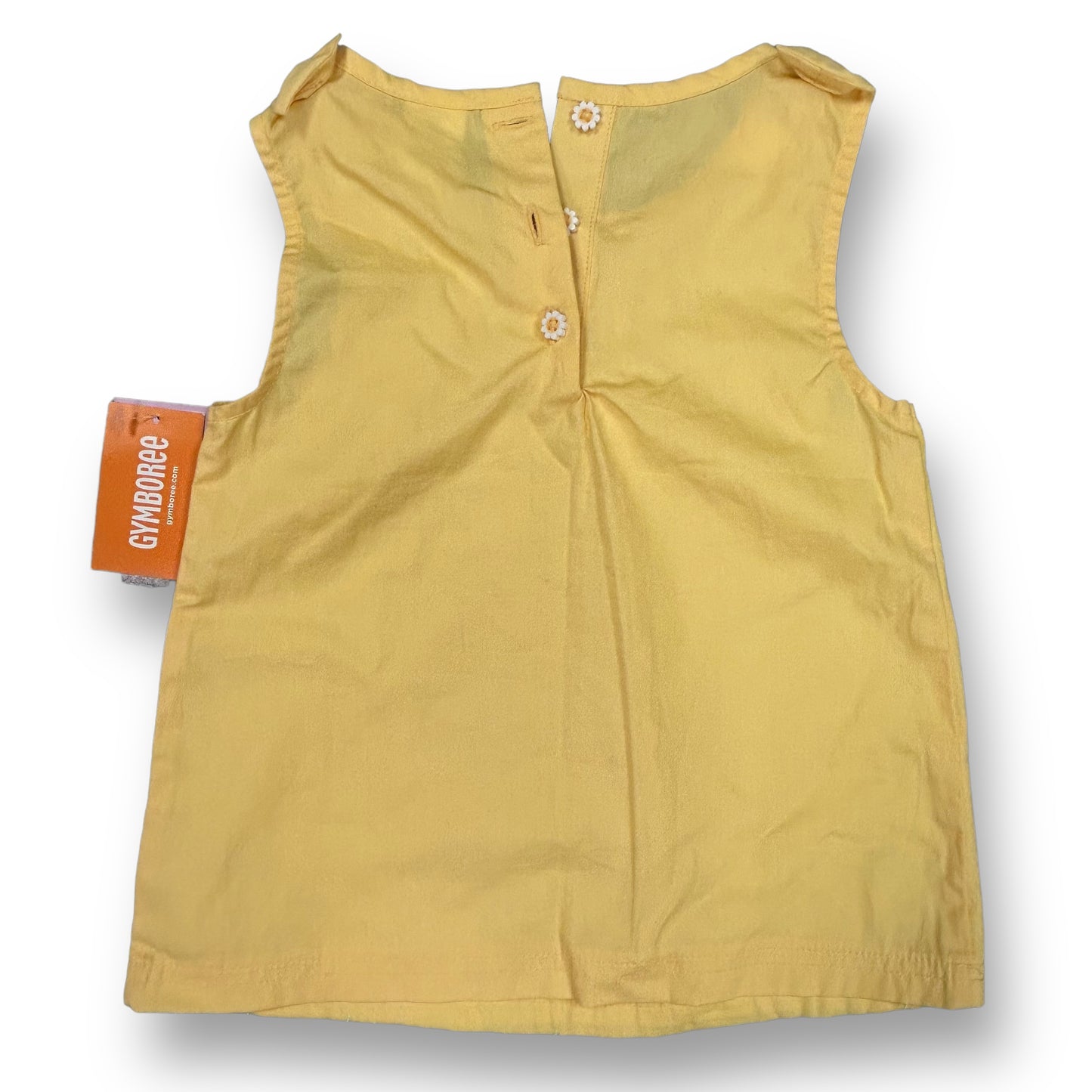 NEW! Gymboree Girls Size 4T Pale Yellow Embroidered Flower Sleeveless Blouse
