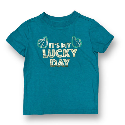 Boys Size 4/5 Green Lucky Day Short Sleeve Shirt