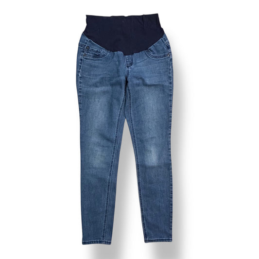 Size Small Maternity Jeans Indigo Blue Denim Bottoms Full Stretch Panel Waist