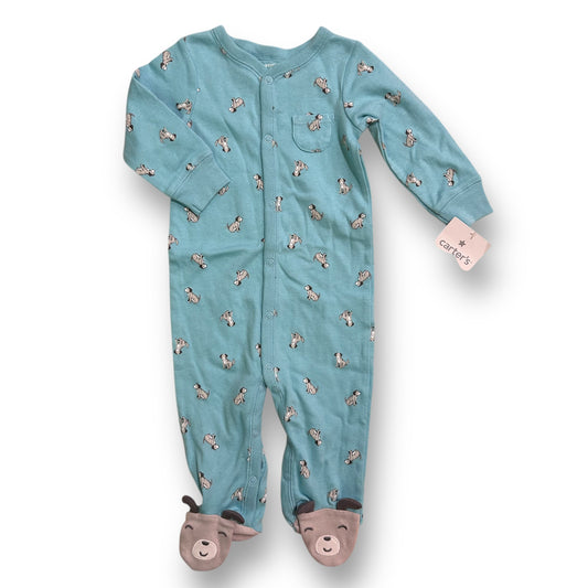 NEW! Carter's Baby Boy Size 9 Months Blue Romper Snap-Up Puppy One Piece