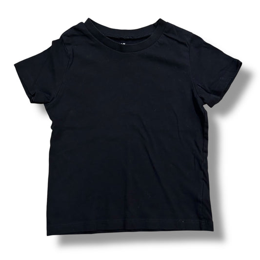 H&M Boys Size 3/4T 100% Cotton Shirt Black Everyday Short Sleeve Tee