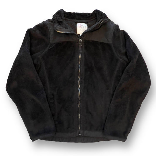Children's Place Girls Size 7/8 Coat Black Lightweight Zippered Fleece Jacket