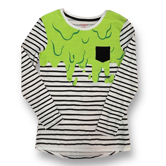 Youth Boy Halloween Shirt Size 14/16 Striped Long Sleeve Tee with Pocket