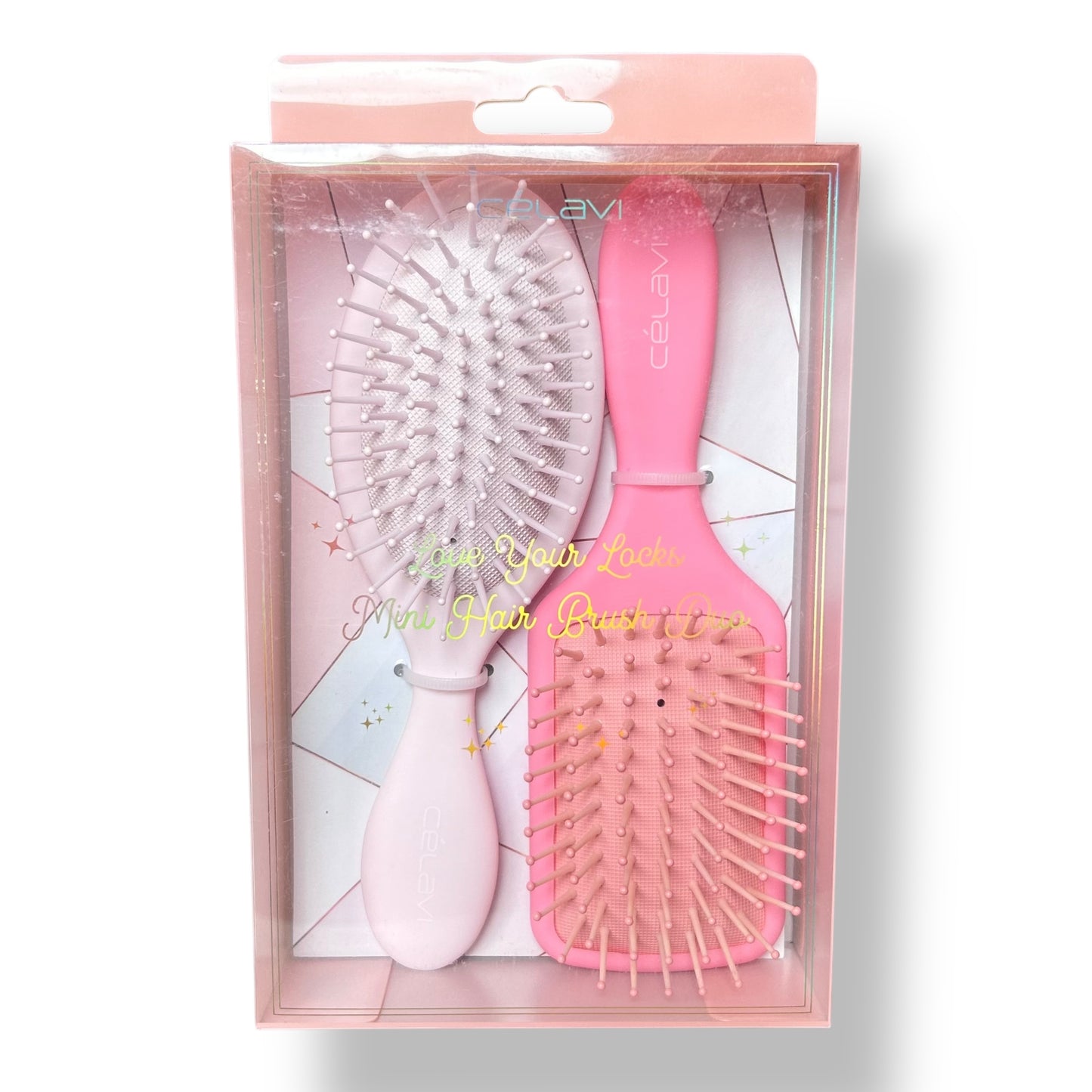 Celavi Love Your Locks Wet or Dry Mini Detangling Hair Brush Duo