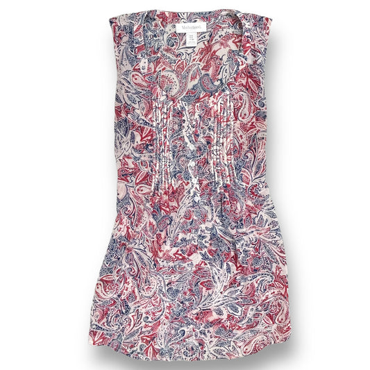 Motherhood Size Small Maternity Blouse Sheer Sleeveless Pink Floral Print Top