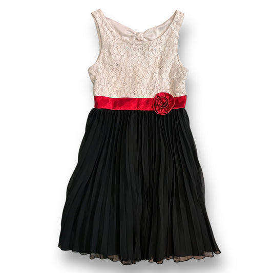 Emily West Girls Size 12 Youth Pleated Black and White Sleeveless Dress