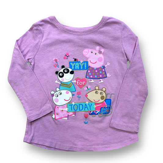 Girls Size 2T Toddler Purple Long Sleeve Peppa Pig Shirt