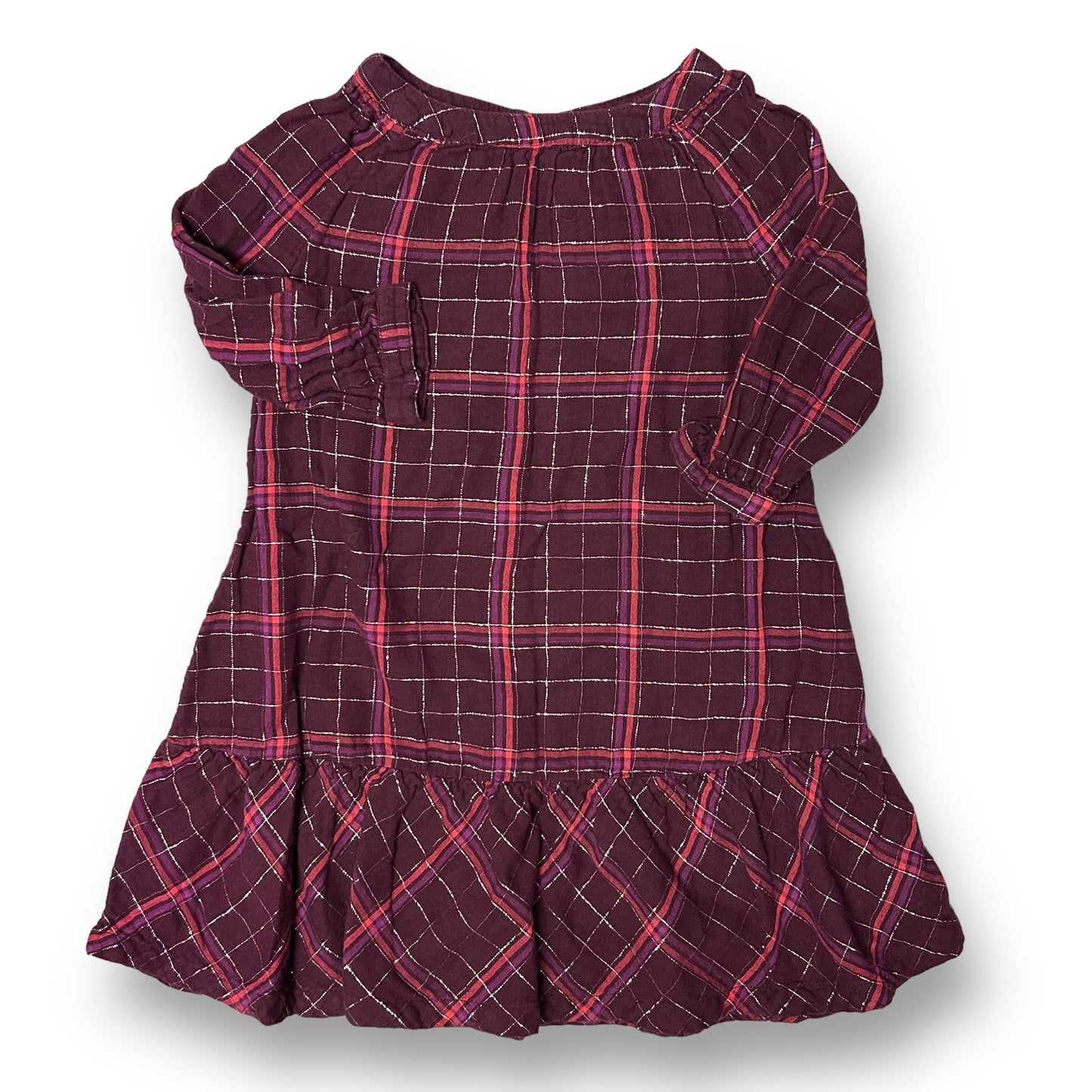 Old Navy Girls Size 5T Plaid Long Sleeve Dress with Ruffles