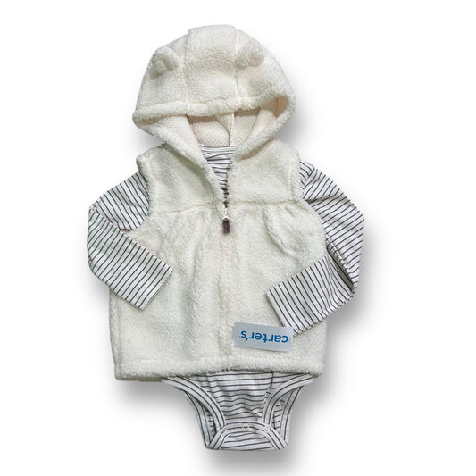 NEW! Carter's Boys Size 24 Months Soft Teddy Bear Hoodie & Bodysuit
