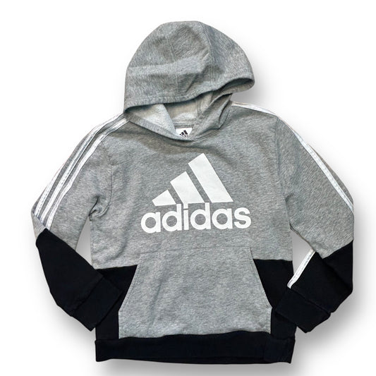 Adidas Youth Size 10/12 Boys Hoodie YMD Light Gray Classic Logo Sweatshirt