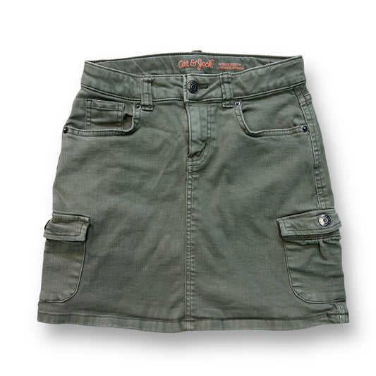 Cat & Jack Girls Size 10/12 Youth Army Green Ultimate Stretch Denim Skirt