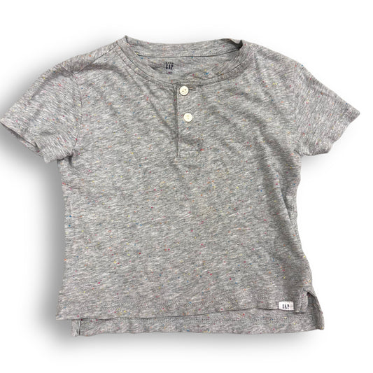 Gap Kids Toddler Boys Size 2 Gray Short Sleeve Henley Tee