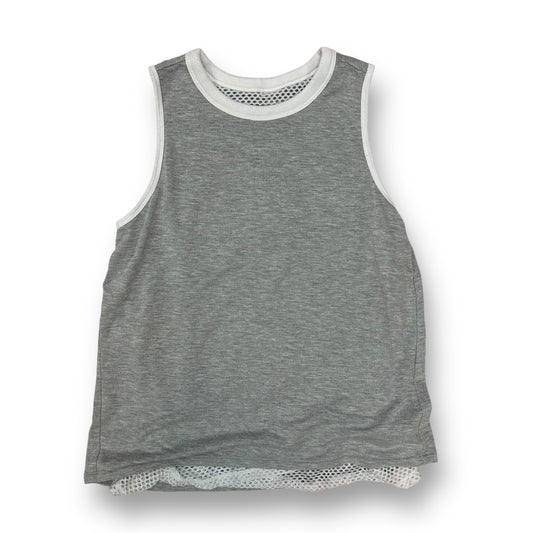 Girls Size 7/8 Activewear Gray Mesh Lined Sleeveless Athletic Tank Top