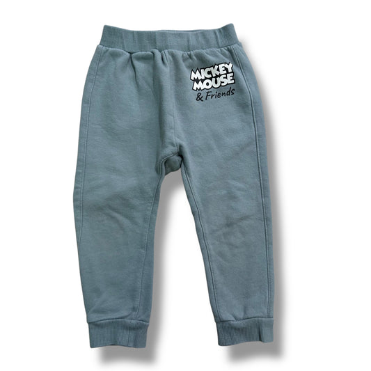 H&M Boys Size 2T Joggers Sage Green Mickey Mouse Sweatpants