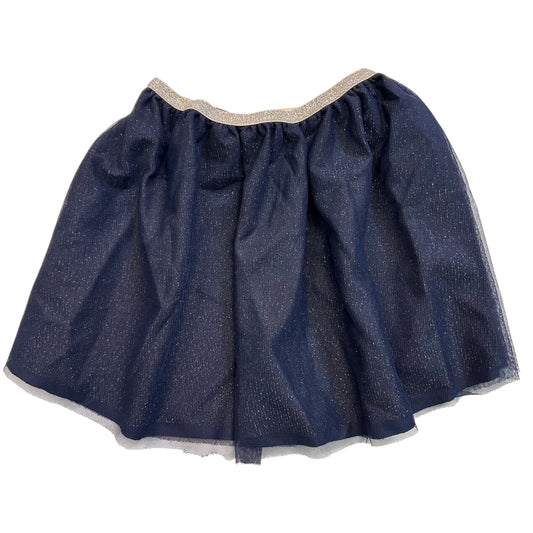 Youth Girls Size 10/12 Shimmery Navy Tulle Pull On Skirt with Elastic Waist