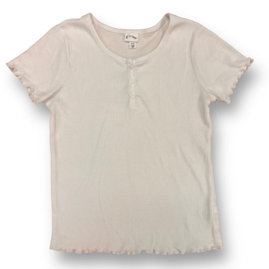 Youth Girl Size 14 Youth Ribbed Blouse Short Sleeve Shirt with Buttons