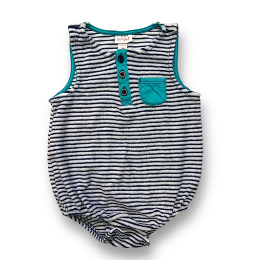 Cat & Jack Boys Size 18 Months Striped One-Piece Terry Button Top Romper