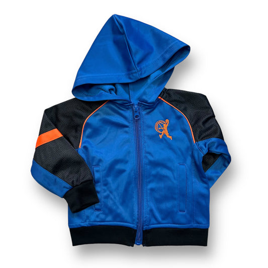 Boys Size 12 Months Royal Blue Polyester Full Zip Warm-Up Jacket with Hood