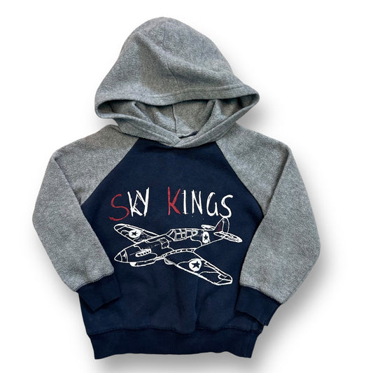 Boys Size 4T Hoodie Blue & Gray Sky Kings Airplane Sweatshirt