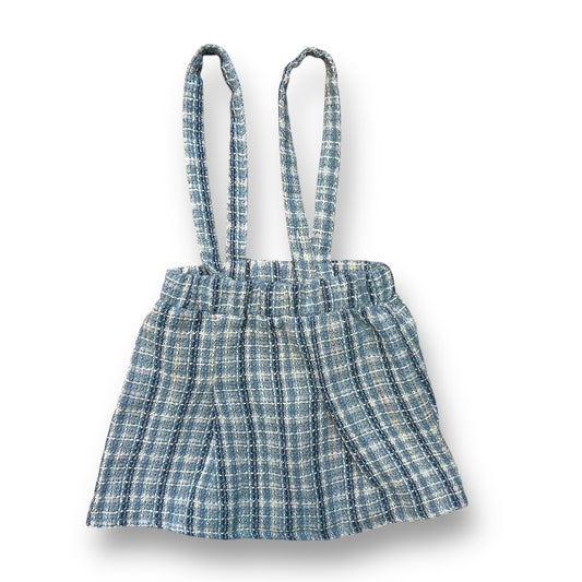 Girls Size 3T/4T Plaid Tweed Jumper Dress with Button Closure Overalls