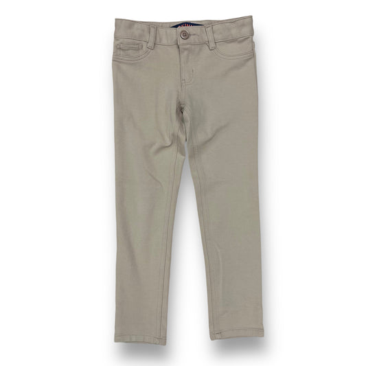 Girls Size 7 Adjustable Waist School Uniform Tan Khaki Pants with Pockets
