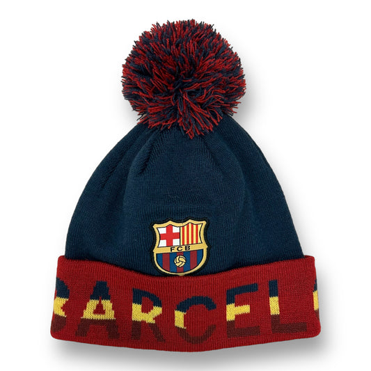 FC Barcelona FCB Official Soccer Pom Beanie Youth Winter Skull Patch