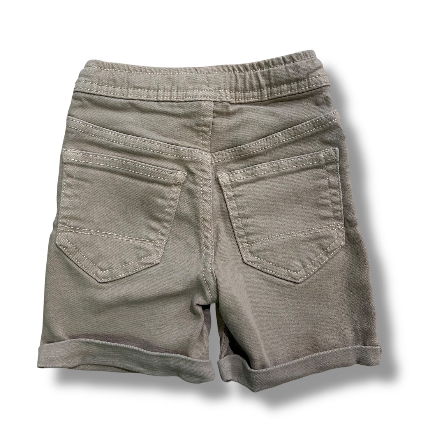 Cat & Jack Boys Size 2T Stretch Beige Denim Shorts with Elastic Waist
