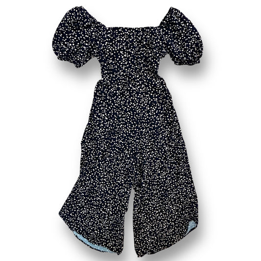Girls Youth Size 12 Black Print Flowy One-Piece Miami Jumpsuit
