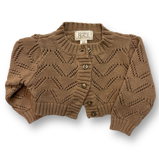 Children's Place Size 6-9 Months Girls Sweater Brown Knit Cropped Cardigan