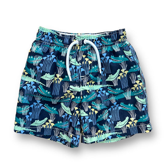 Gymboree Boys Size 18-24 Months Navy Alligator Print Swim Trunks