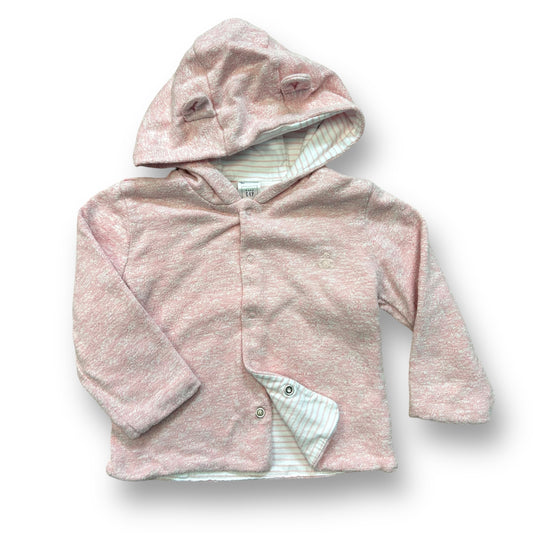 Baby Gap Girls Size 12-18 Months Light Pink Cotton Jacket with Teddy Bear Hood