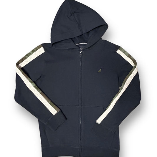 Nautica Youth Boy Full Zip Hoodie Size 14/16 Navy & Camo Sweatshirt
