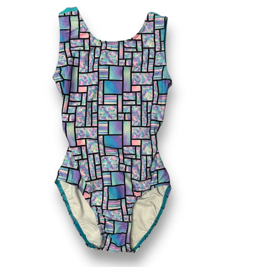Youth Girls 14 Dance Leotard Size LC Open-Back Sleeveless Bodysuit