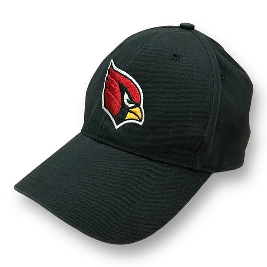 Youth-sized black adjustable hat with the NFL Arizona Cardinals logo on the front.