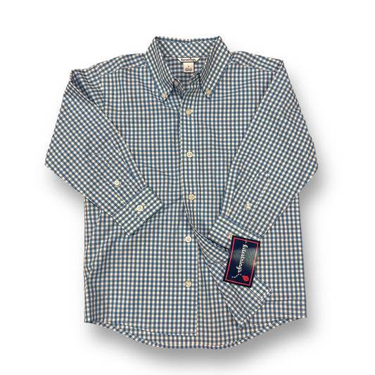 NEW! Kitestrings Boys Size 5 Shirt Blue & White Checkered Button Down