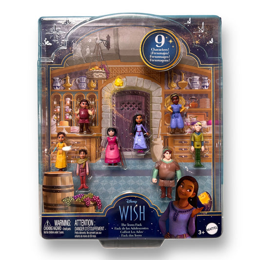 NEW! Disney WISH The Teens Pack of 9 Figures Character Miniature Doll Set