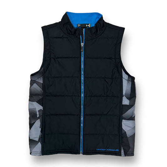 Under Armour Size 12/14 Boys Youth Large Outer Layer Black Puffer Vest