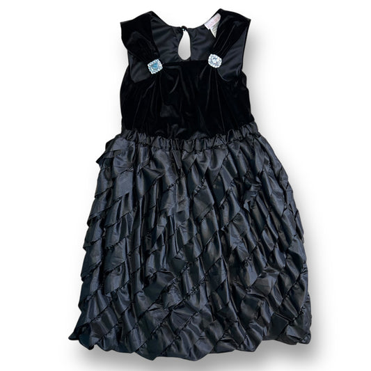 Boutique Cach Cach Girls Size 10 Youth Dress with Velvet Top and Ruffled Bottom