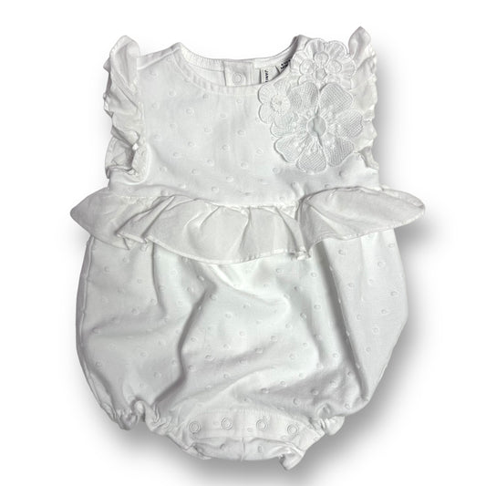 Janie and Jack Baby Girl Size 0-3 Months White Embellished Summer Romper