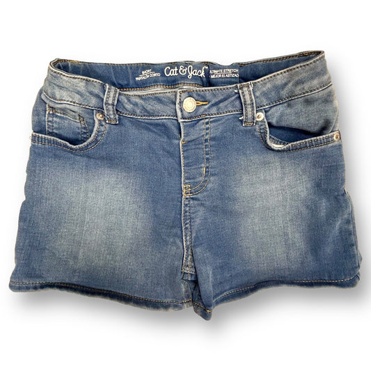 Cat & Jack Girls Size 10/12 Youth Jean Shorts Adjustable Waist Denim