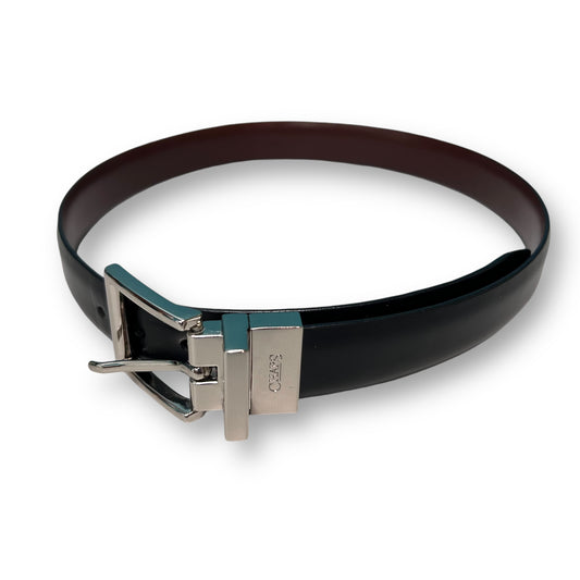 Chaps Men's Leather Belt Size 26-28 M Two-In-One, Black and Brown Reversible