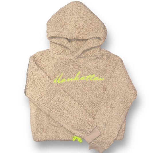 Youth Girls H&M Size 16/18 Beige Sherpa Cropped Hoodie