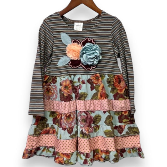 NEW! Girl's Zaza Couture Size 3T Floral Embellished Boutique Ruffled Dress