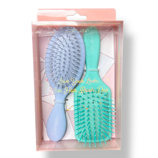 Celavi Love Your Locks Wet or Dry Mini Detangling Hair Brush Duo